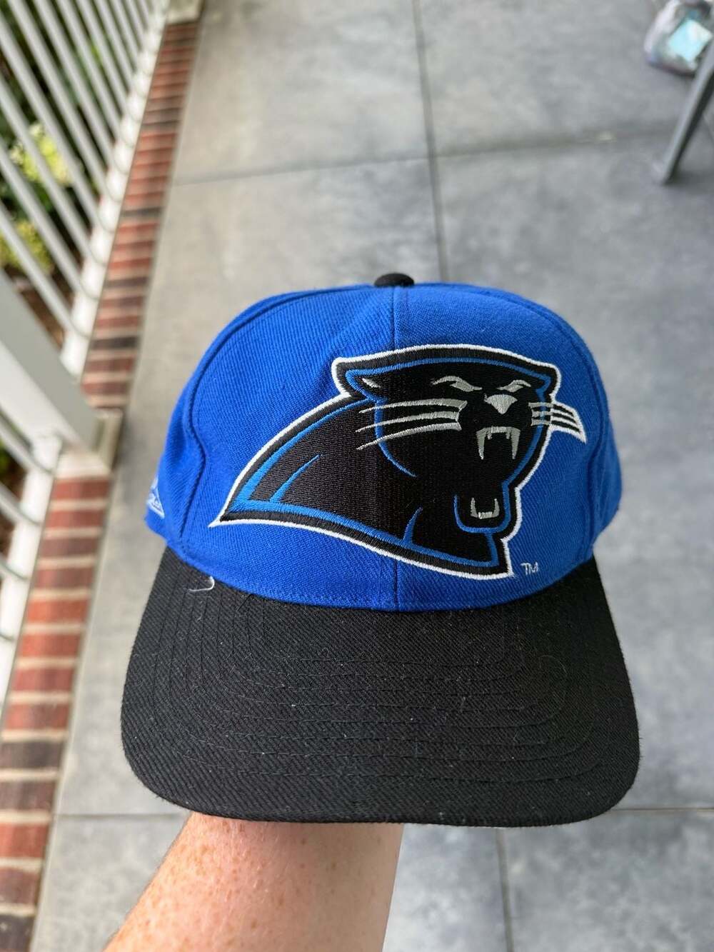 Vintage Apex One Carolina Panthers NFL Pro Line Snapback Hat Blue Black